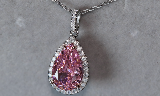 Pink Pear Cut Diamond Pendant