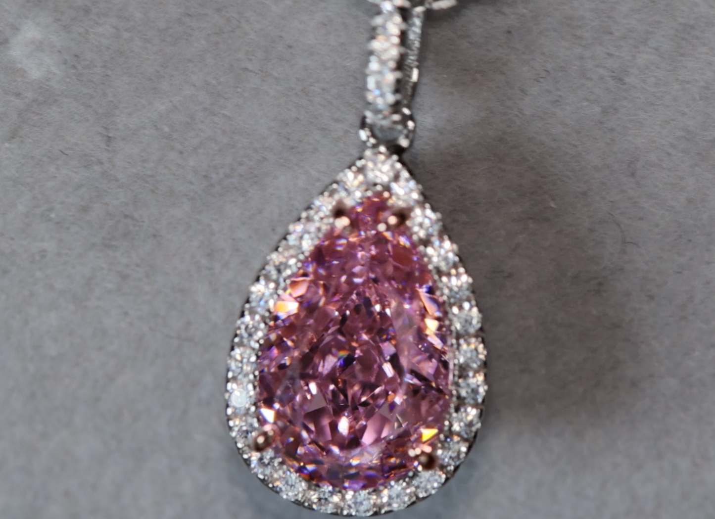 Pink Pear Cut Diamond Pendant