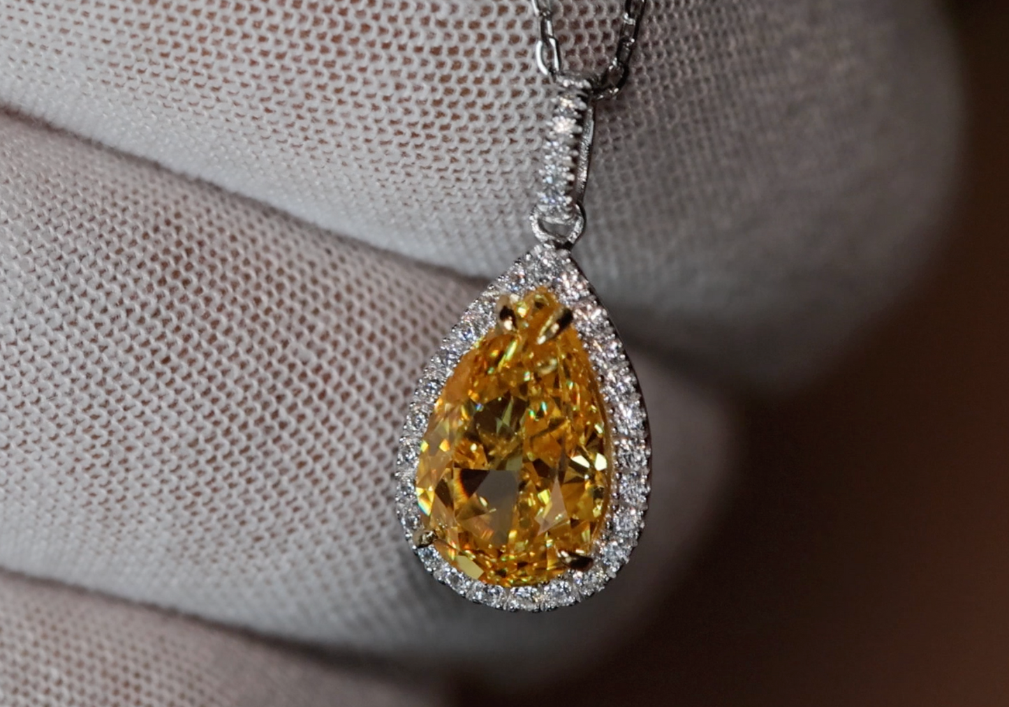 Yellow Lab Diamond Pendant