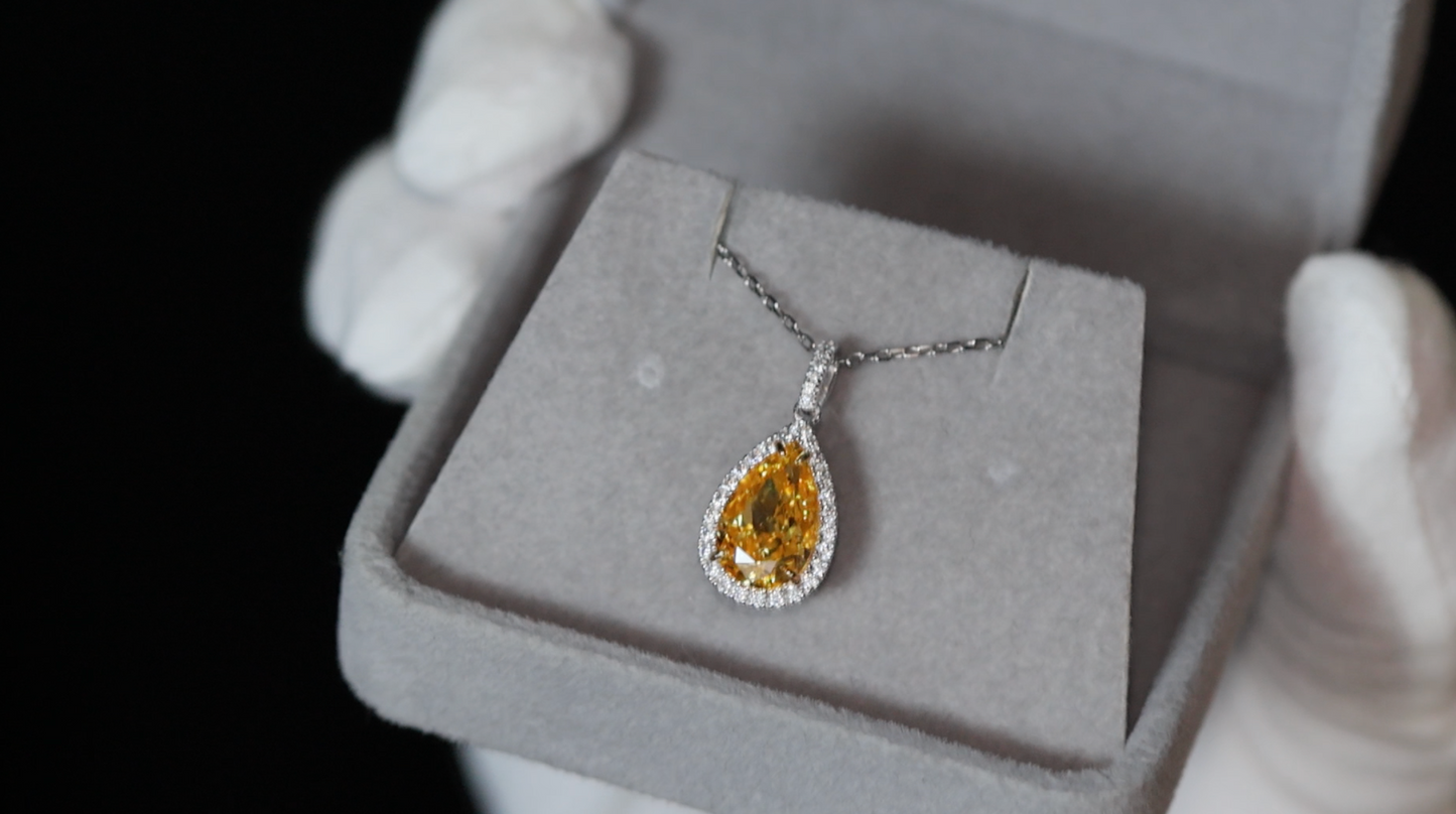 Yellow Lab Grown Diamond Pendant