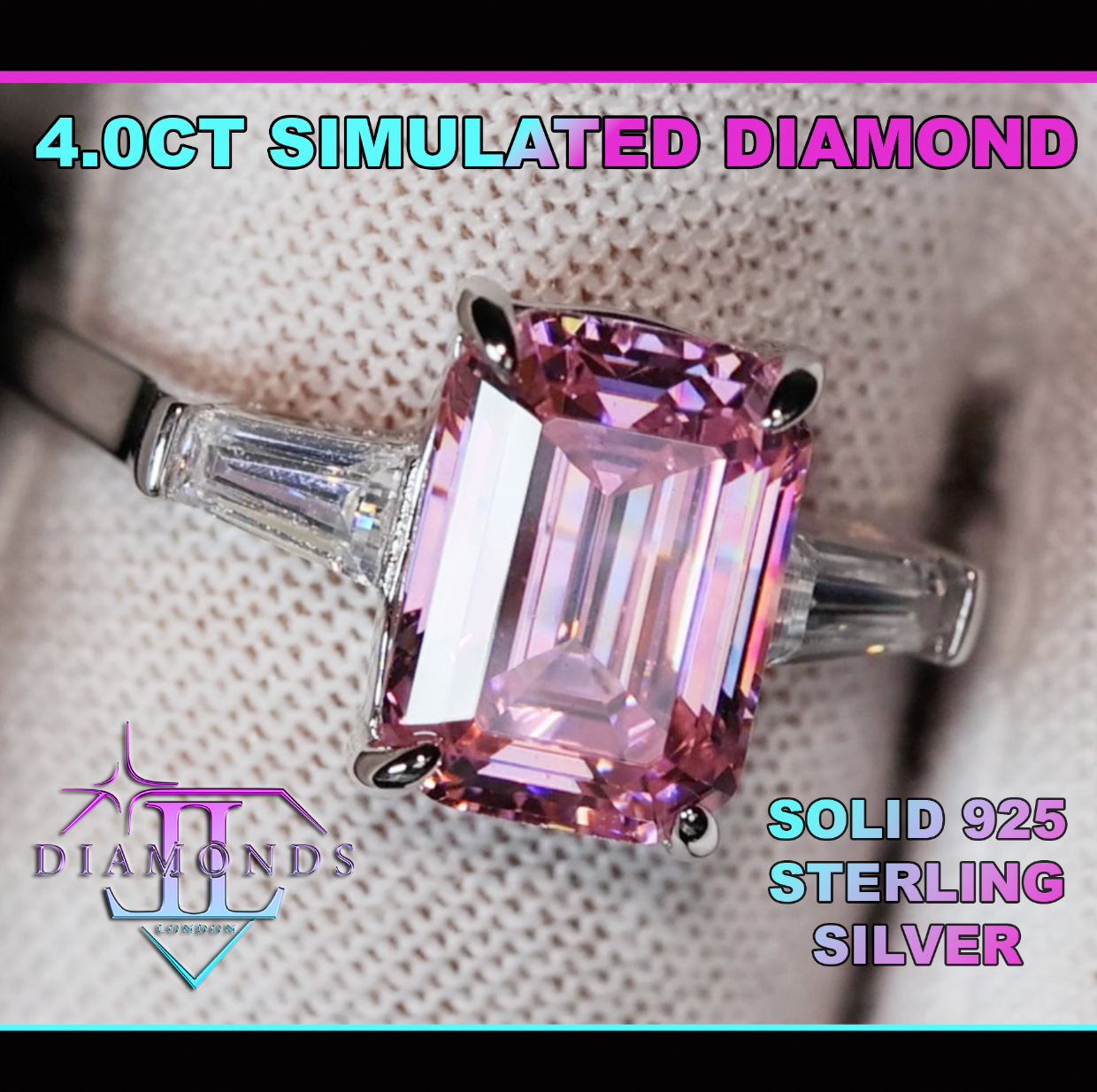 Pink Emerald Cut Diamond Ring