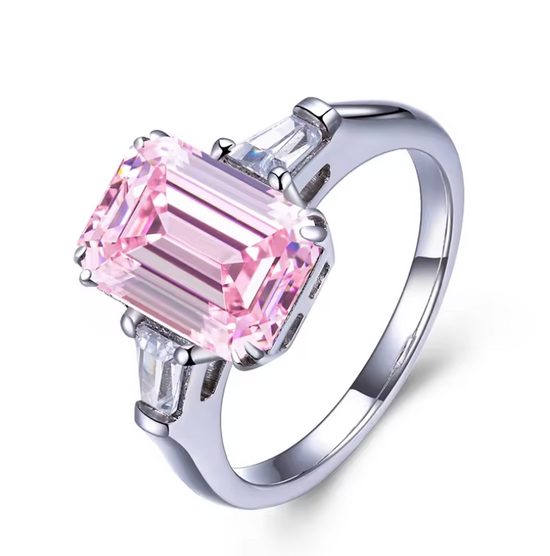 Pink Lab Diamond Engagement Ring