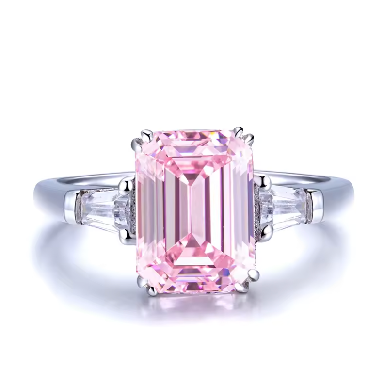 Pink Lab Diamond Engagement Ring