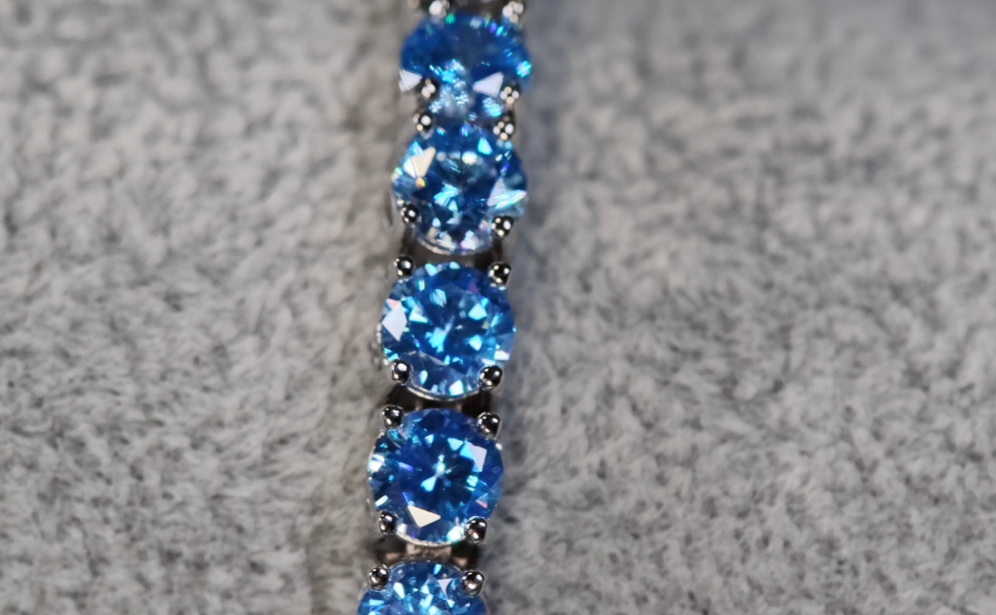 Aquamarine Blue Diamond Tennis Bracelet