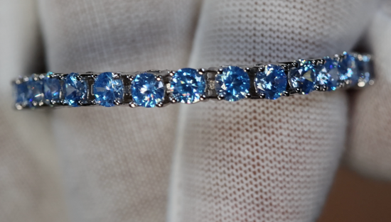 Blue Diamond Tennis Bracelet