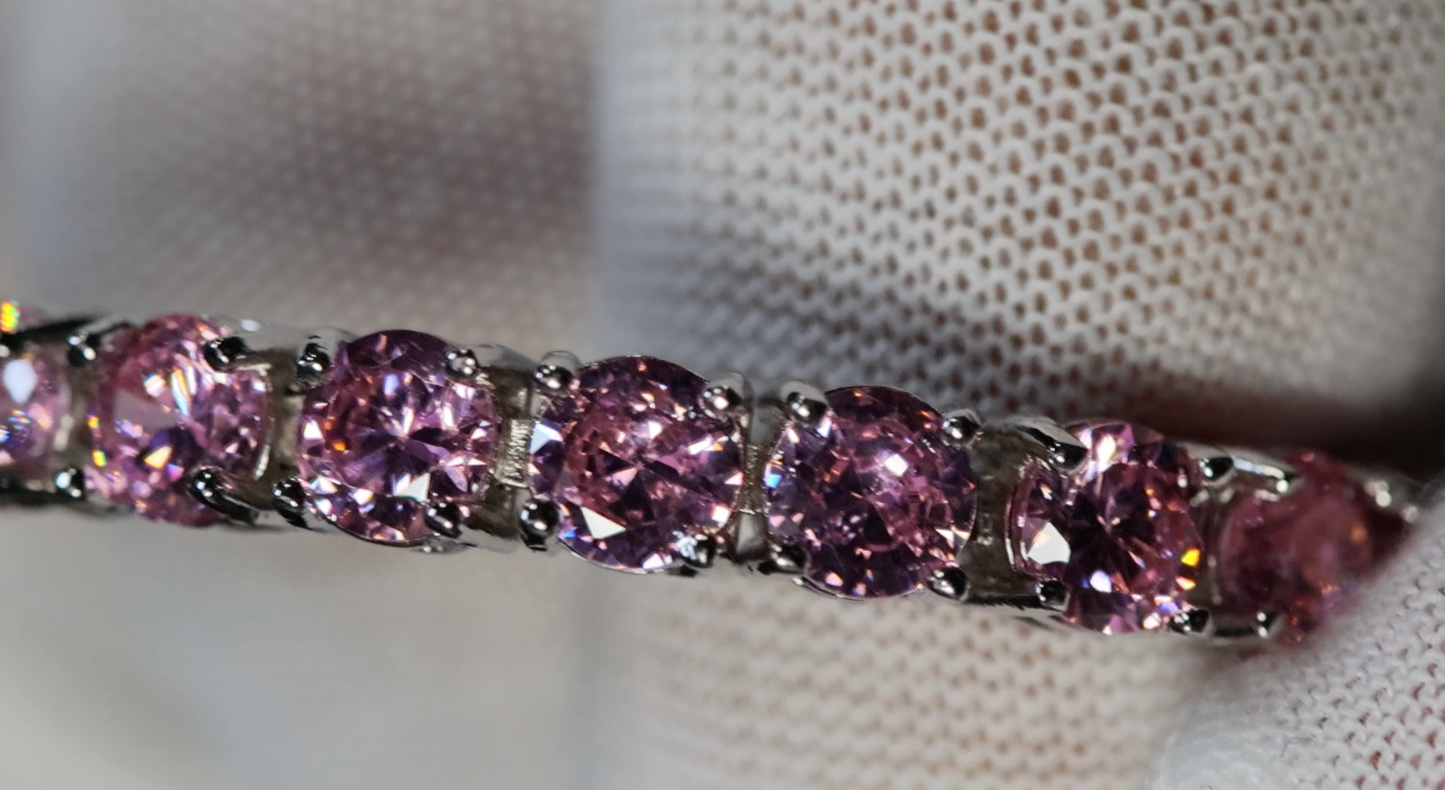 Pink Diamond Tennis Bracelet