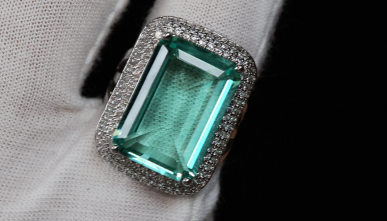 Womens Big Green Diamond Ring | Green Baguette Diamond Ring