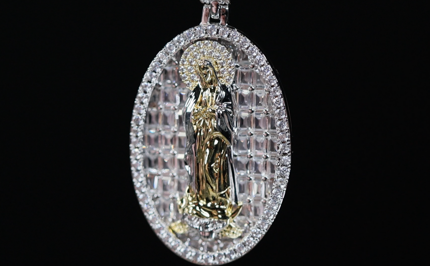 Baguette Virgin Mary Pendant