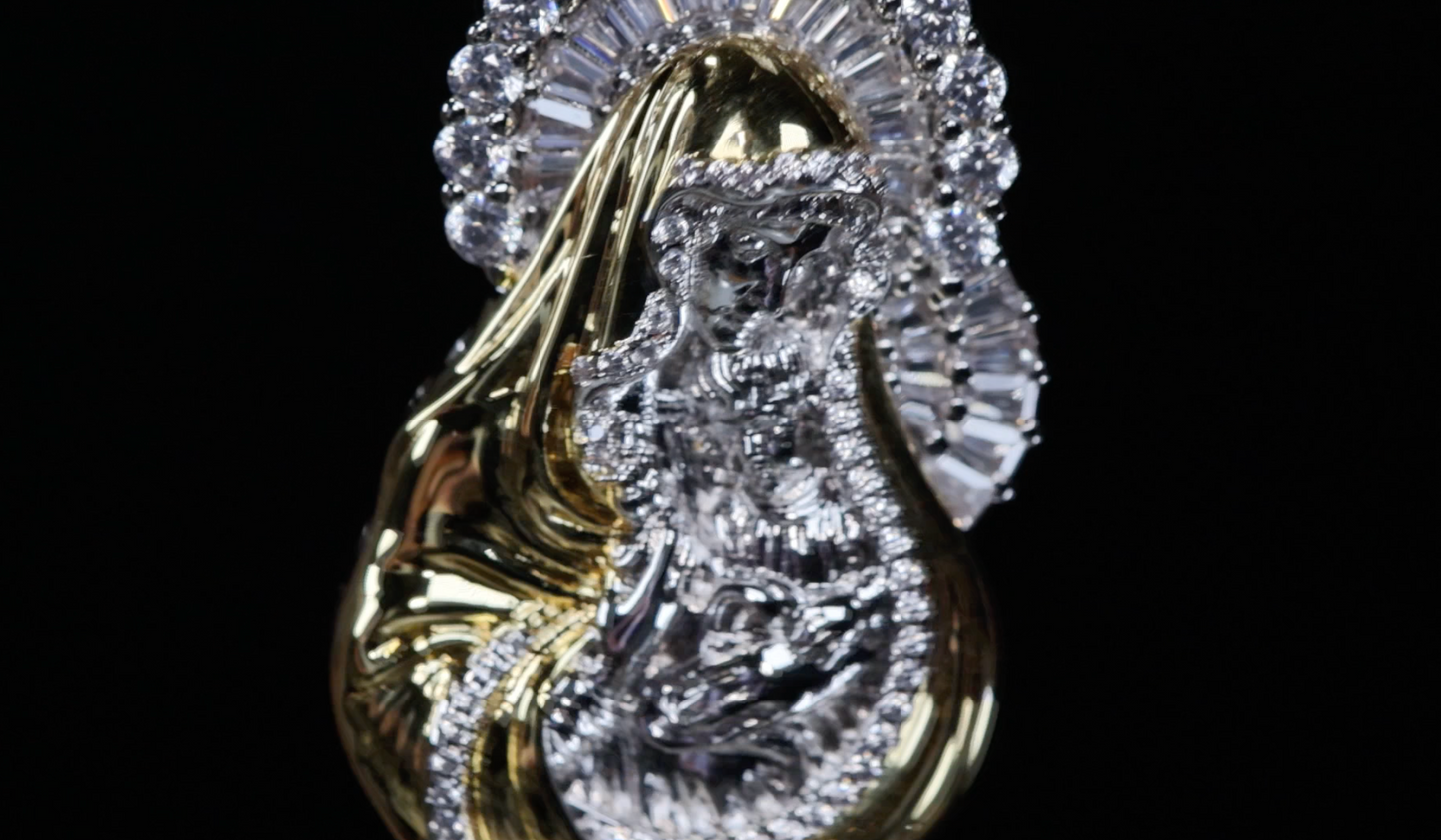 Diamond Virgin Mary Pendant