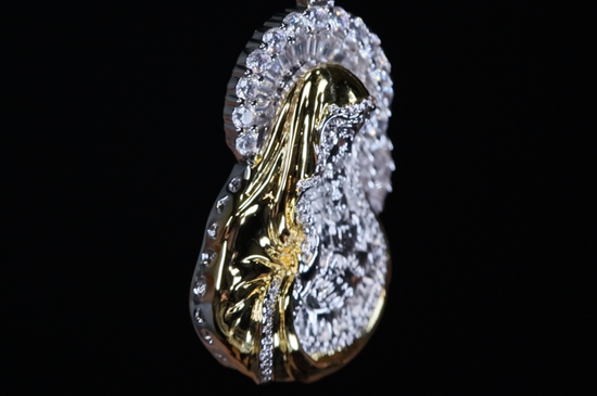 Hip Hop Baguette Diamond Virgin Mary Pendant