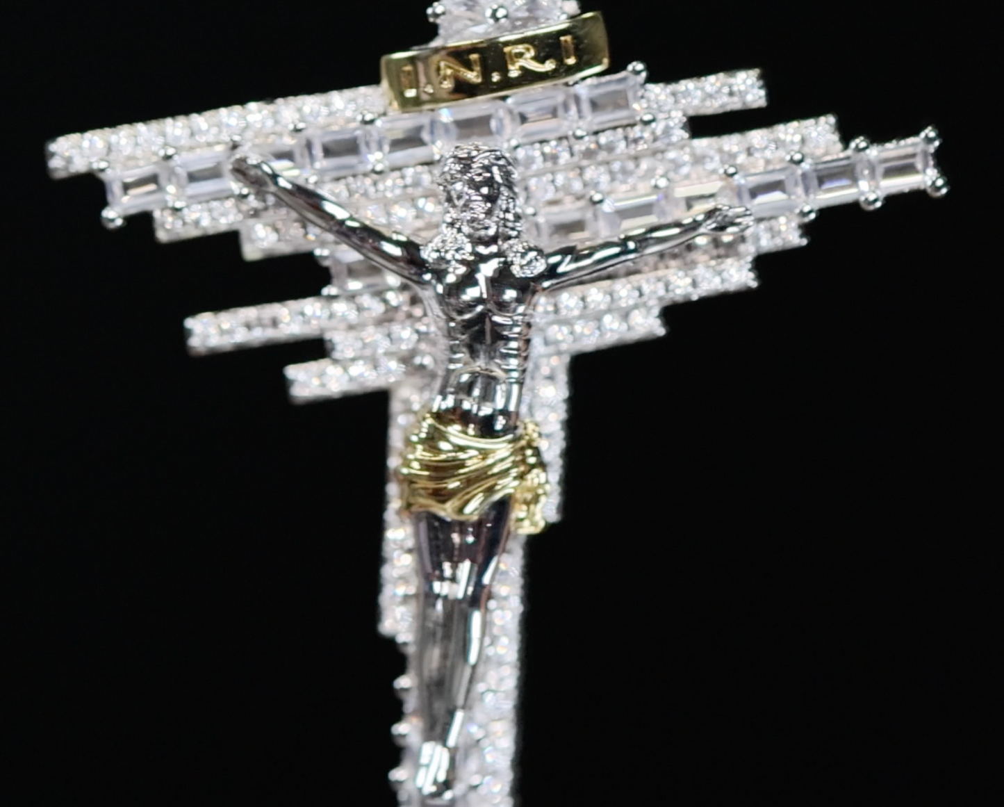 Baguette Diamond Jesus on Cross Pendant