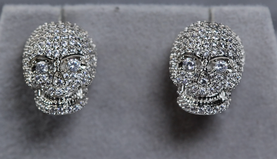 Diamond skull earrings