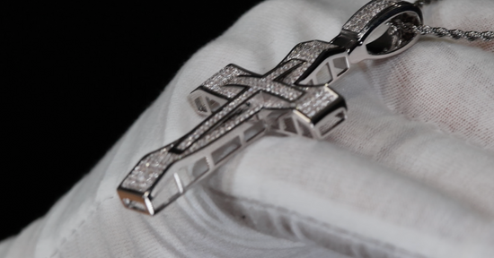 Mens Big Diamond Cross