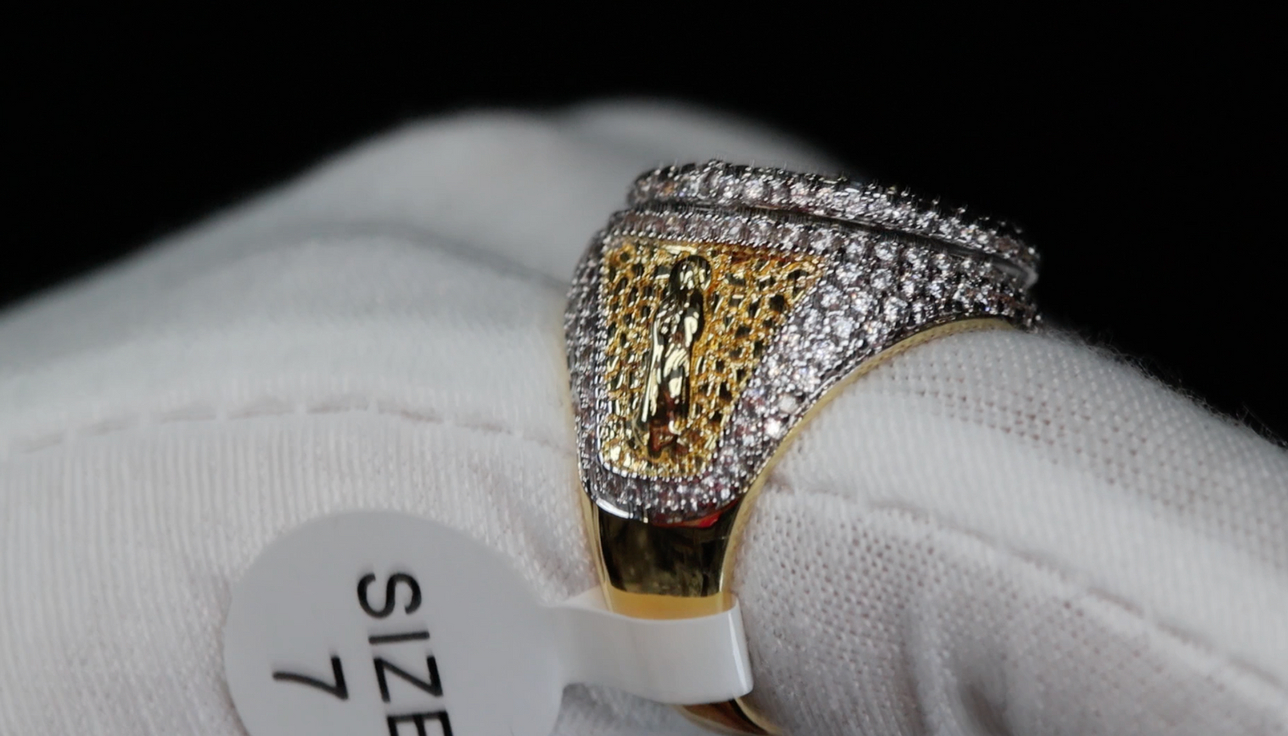 Baguette Diamond Jesus Ring