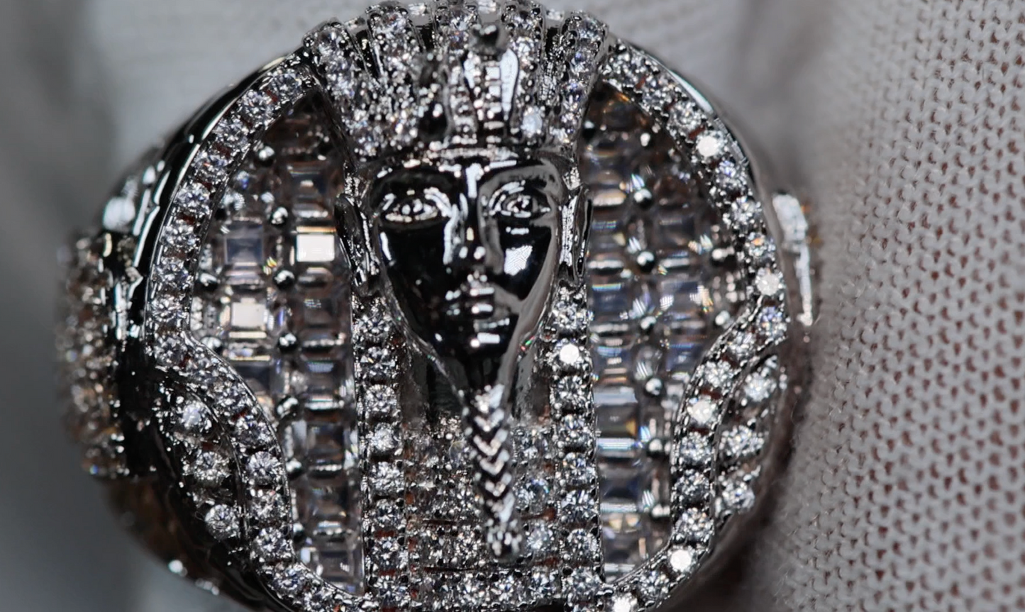 Mens Baguette Diamond Pharaoh Ring