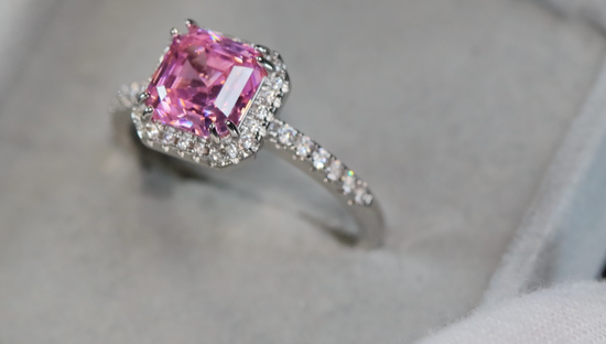 Pink Asscher Cut Diamond Ring