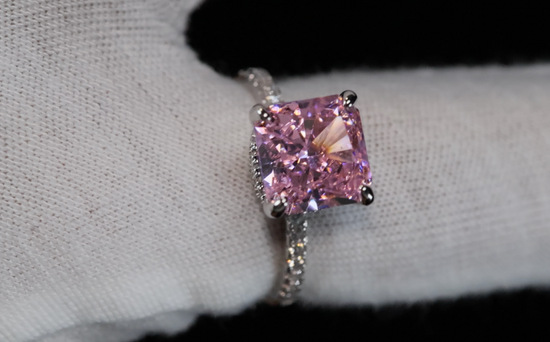 Pink Lab Diamond Engagement Ring