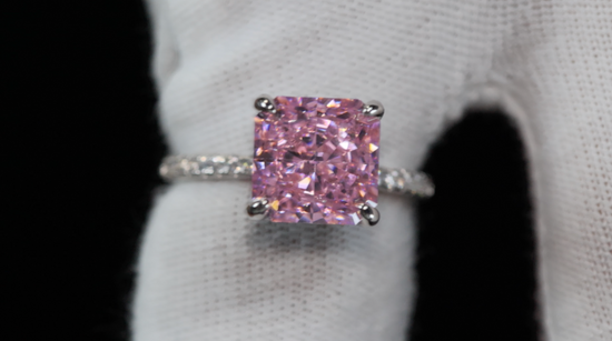 Pink Lab Diamond Engagement Ring