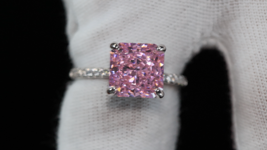 Pink Lab Diamond Engagement Ring