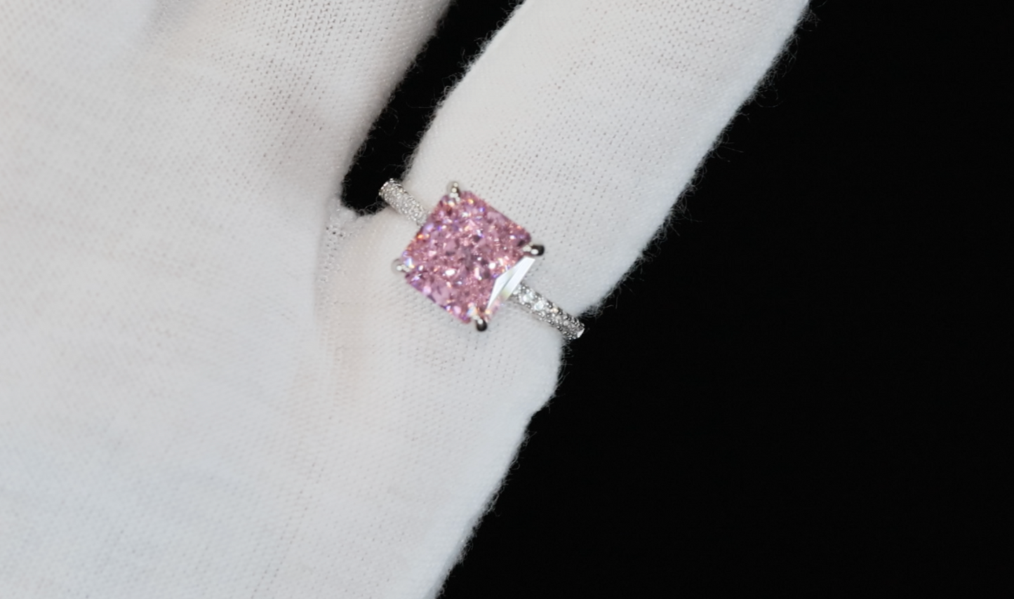 Pink Lab Diamond Engagement Ring