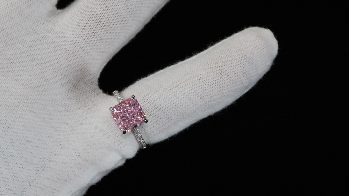 Pink Lab Diamond Engagement Ring