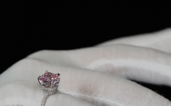 Pink Lab Diamond Engagement Ring