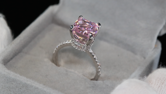 Pink Lab Diamond Engagement Ring