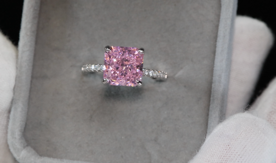 Pink Lab Diamond Engagement Ring