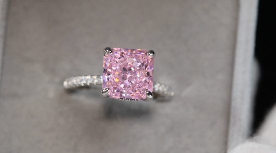 Pink Lab Diamond Engagement Ring