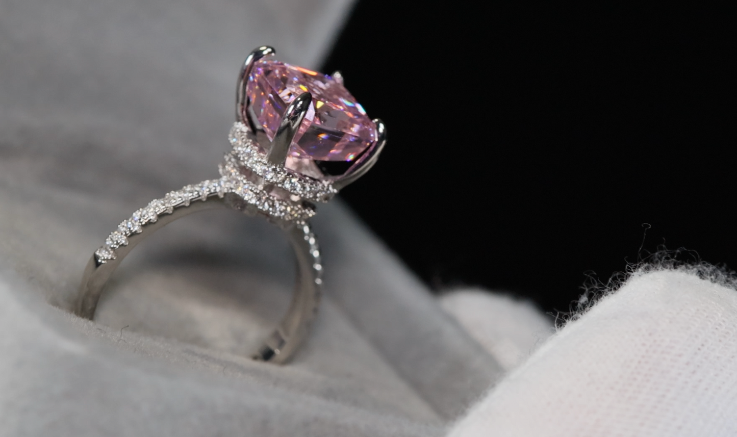 Pink Lab Diamond Engagement Ring