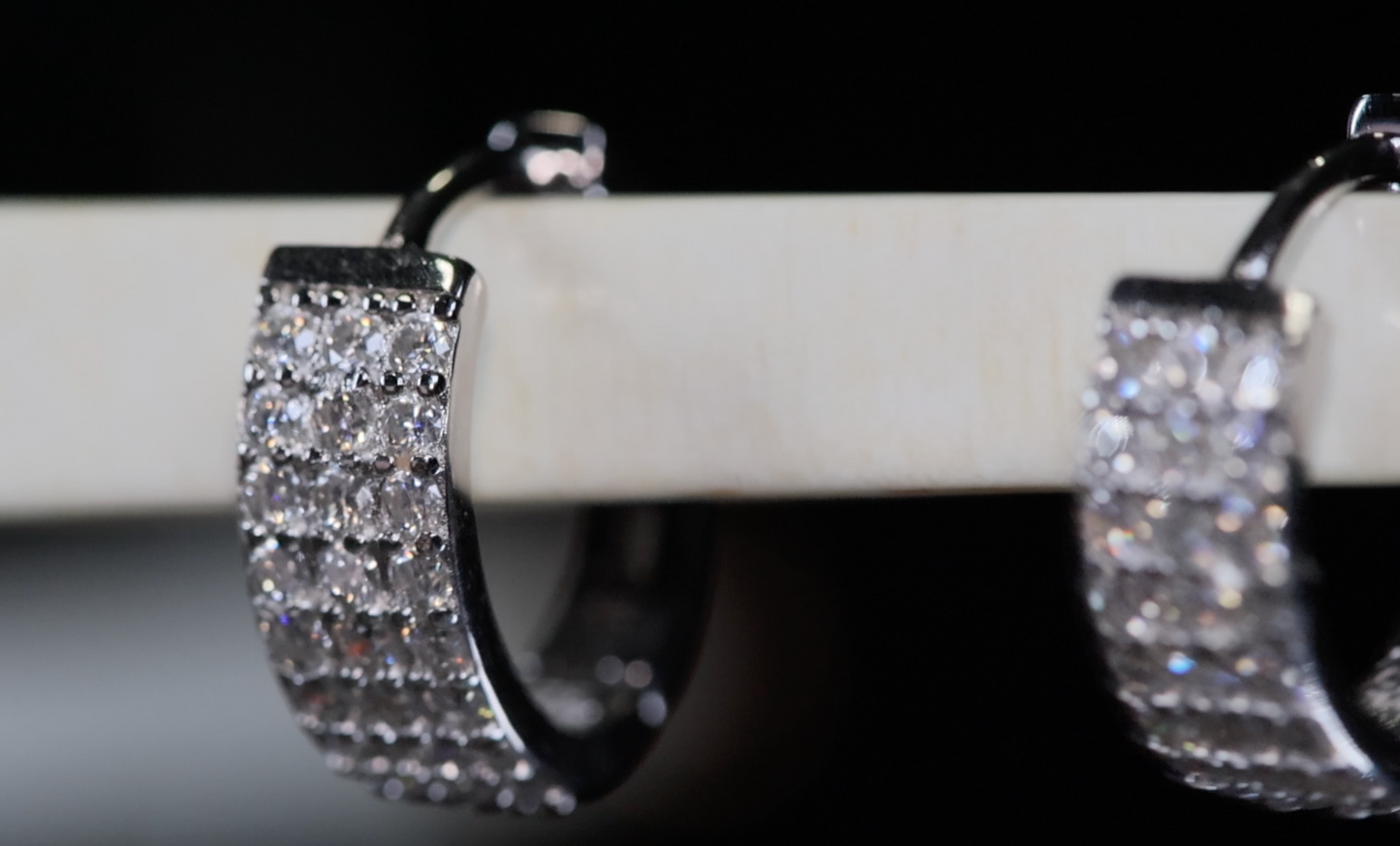 Mens Moissanite Diamond Hoop Earrings