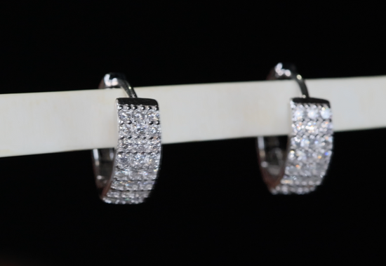 Womens Moissanite Diamond Hoop Earrings