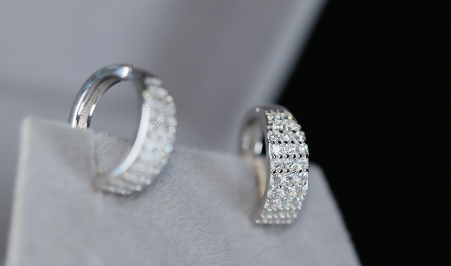 Womens Moissanite Diamond Hoop Earrings