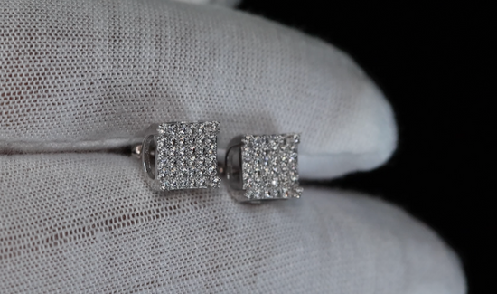 Mens Moissanite Diamond Ear Studs