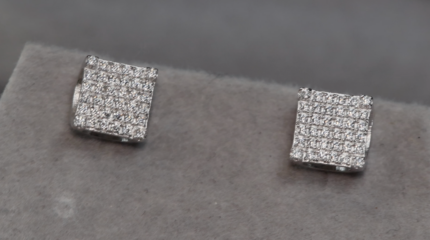 Iced Out Moissanite Ear Studs