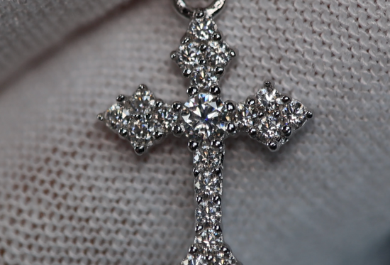 Silver Mens Moissanite Cross Earrings