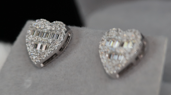 Moissanite Diamond Heart Earrings