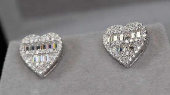 Moissanite Heart Earrings