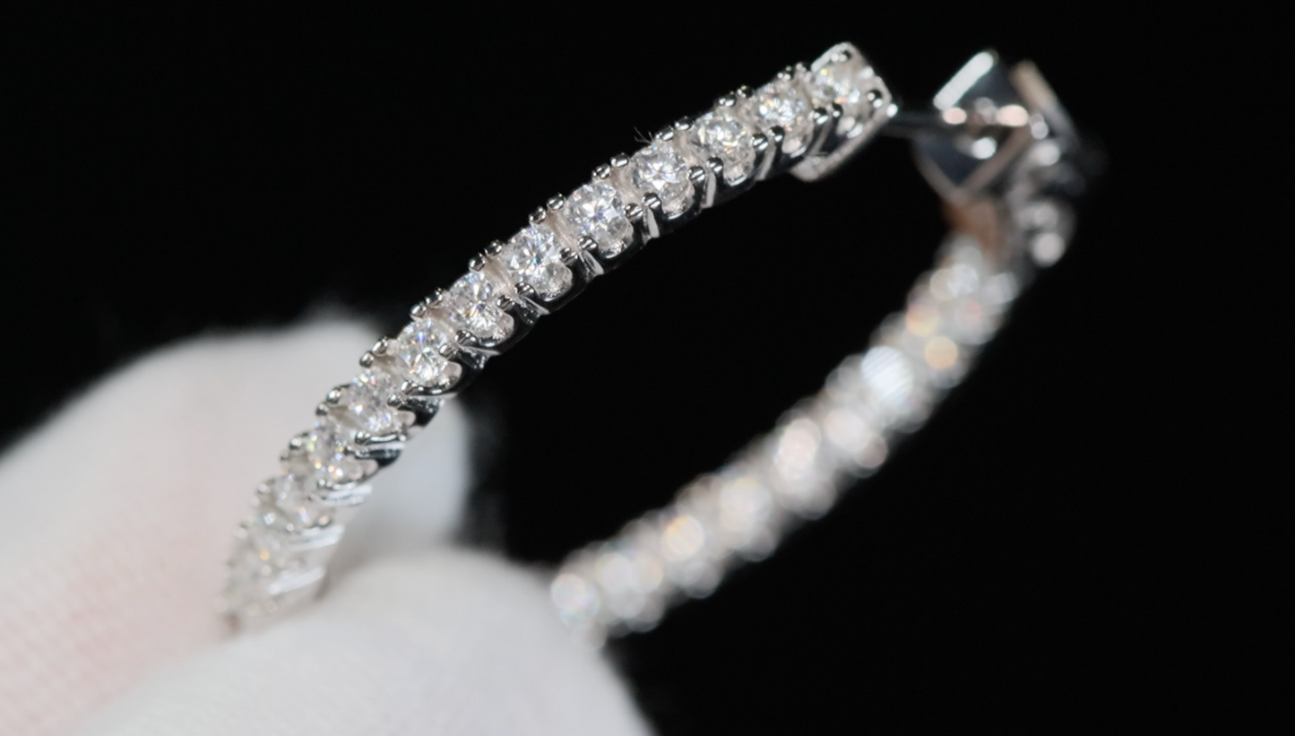 Moissanite Diamond Hoop Earrings