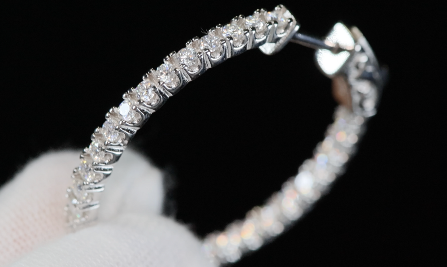 Big Moissanite Diamond Hoop Earrings