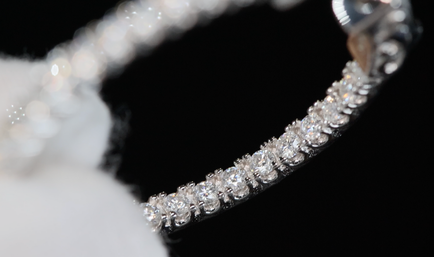 Moissanite Diamond Hoop Earrings