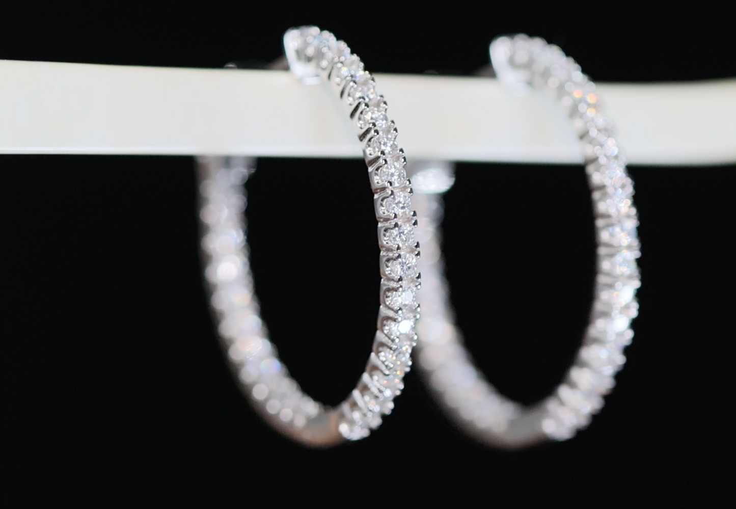 Womens Moissanite Diamond Hoop Earrings