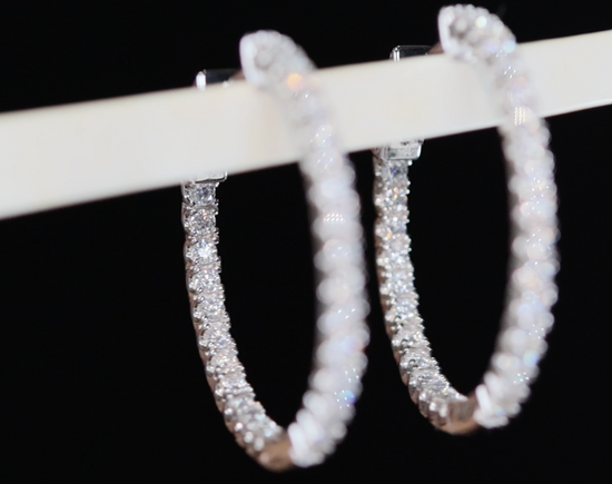 Womens Lab Diamond Hoop Earrings