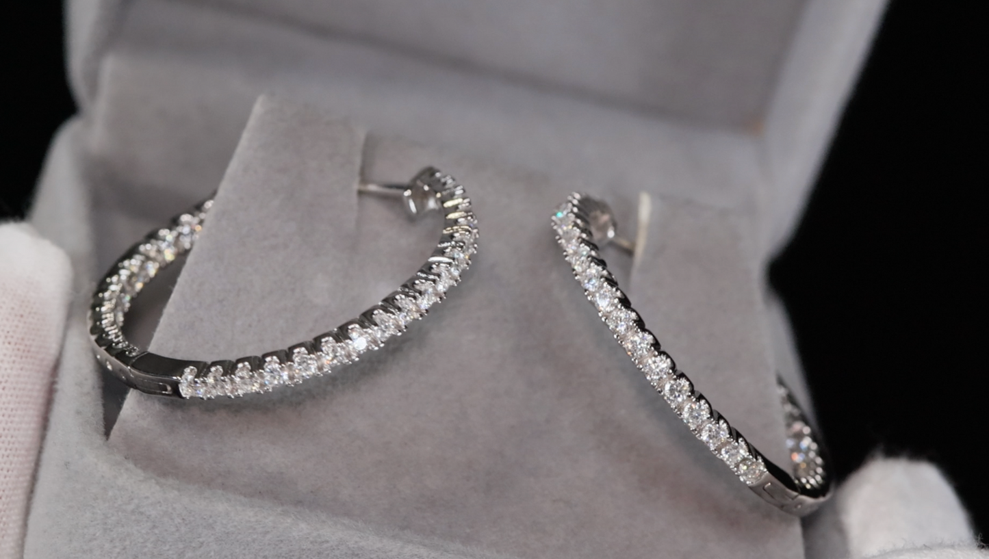 Moissanite Diamond Hoop Earrings