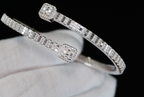 Moissanite Baguette Diamond Bangle