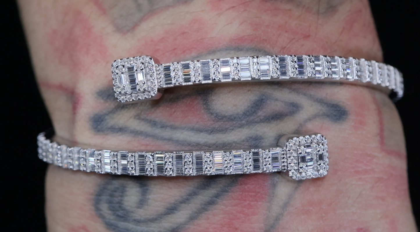 Moissanite Baguette Cut Diamond Bracelet