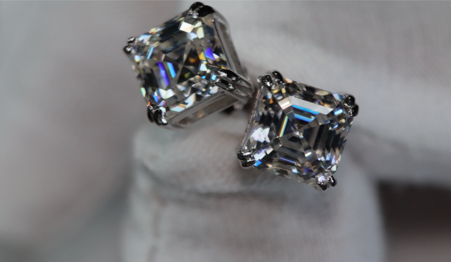 Moissanite Diamond Ear Studs