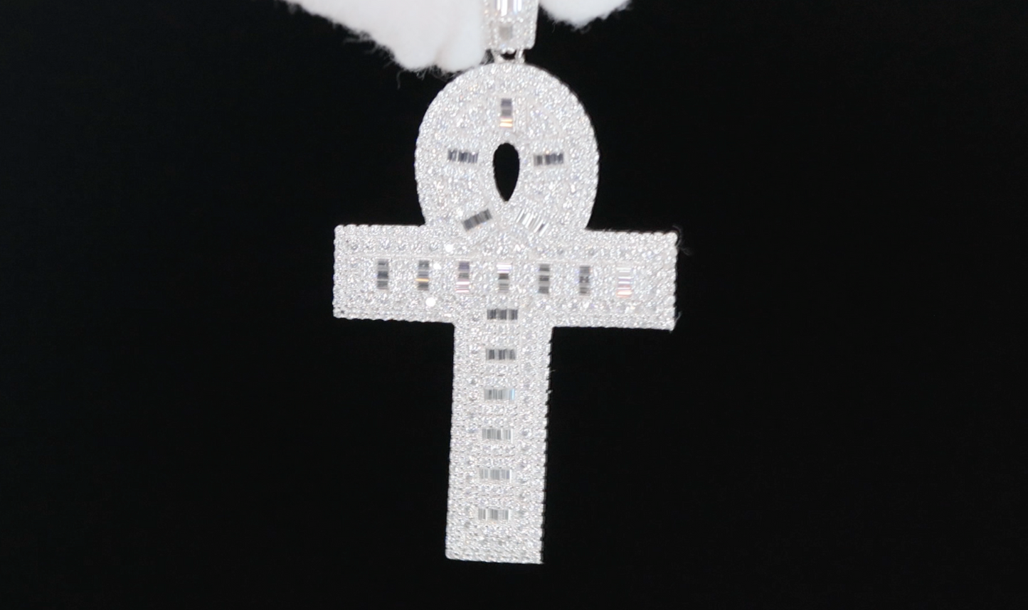 Moissanite Diamond Ankh Pendant