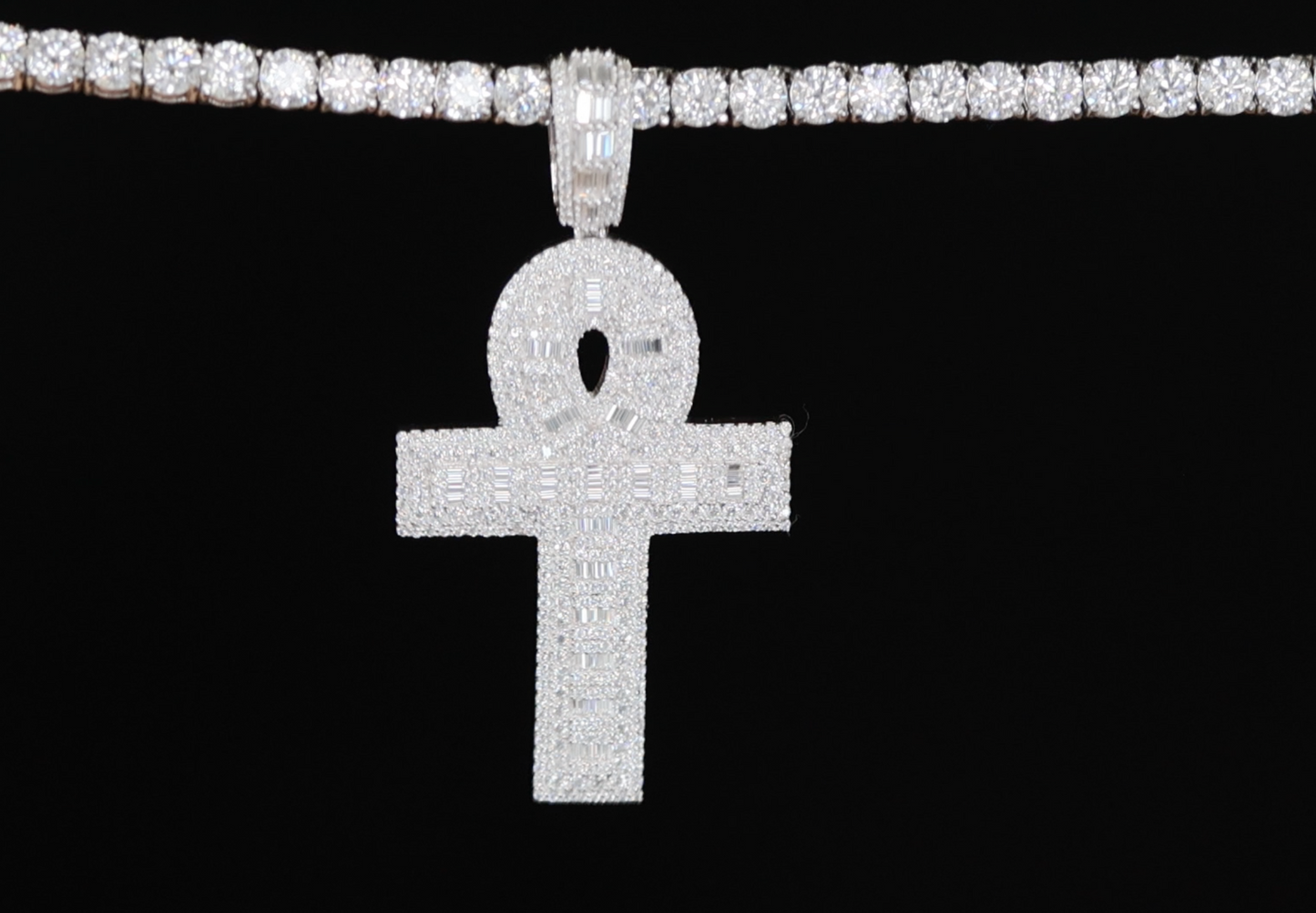 Big Moissanite Ankh Pendant