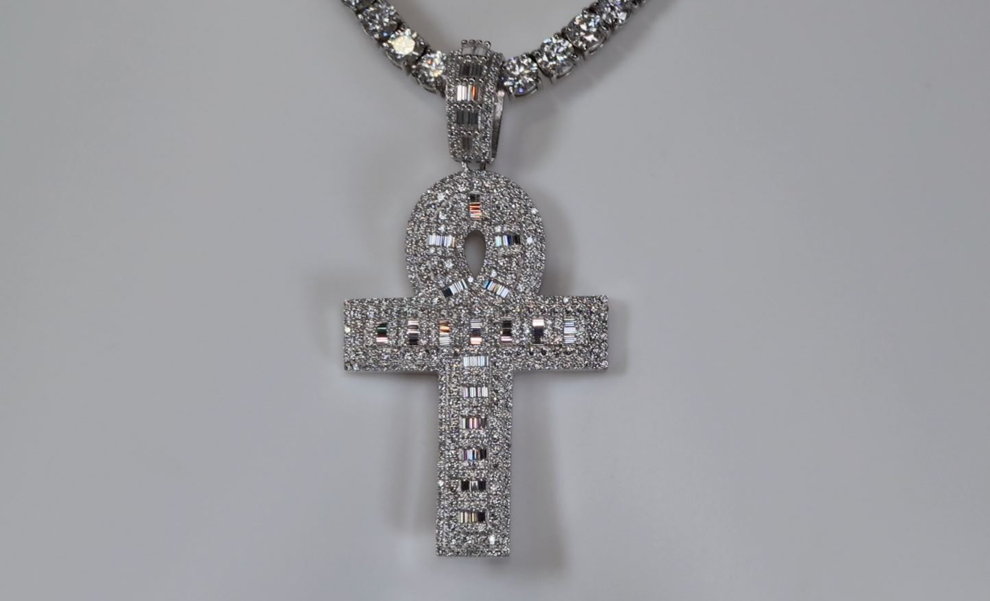 Mens Diamond Ankh Pendant